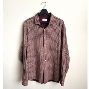 Tintoria Mattei 954 Men's 100% Cotton Normcore Lined Plaid Shirt Size 44/17.5